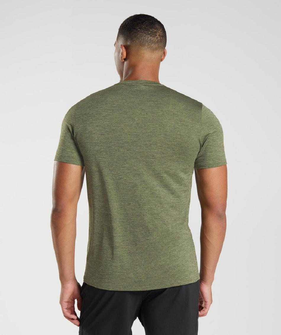 T Shirts Gymshark Arrival Marl Hombre Verde Oliva Verde Oliva | CO 3265FDN